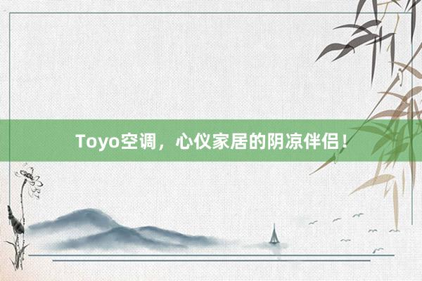 Toyo空调，心仪家居的阴凉伴侣！